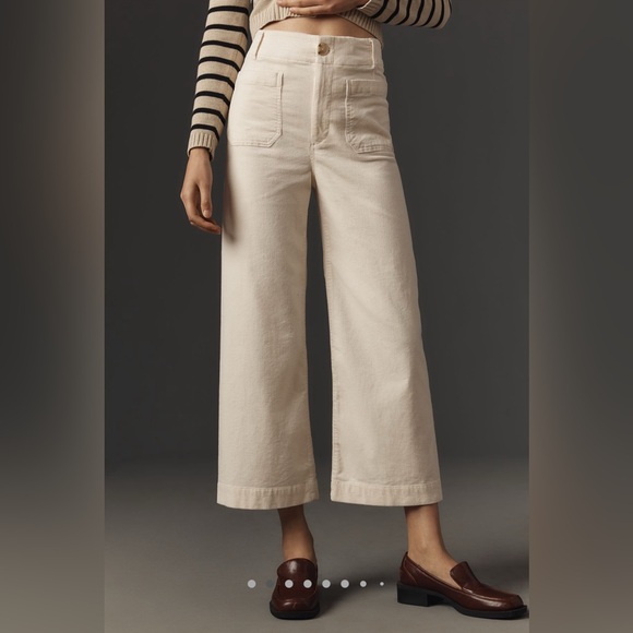 NWT Anthropologie Maeve The Colette cropped Wide-Leg corduroy pants - Picture 2 of 14